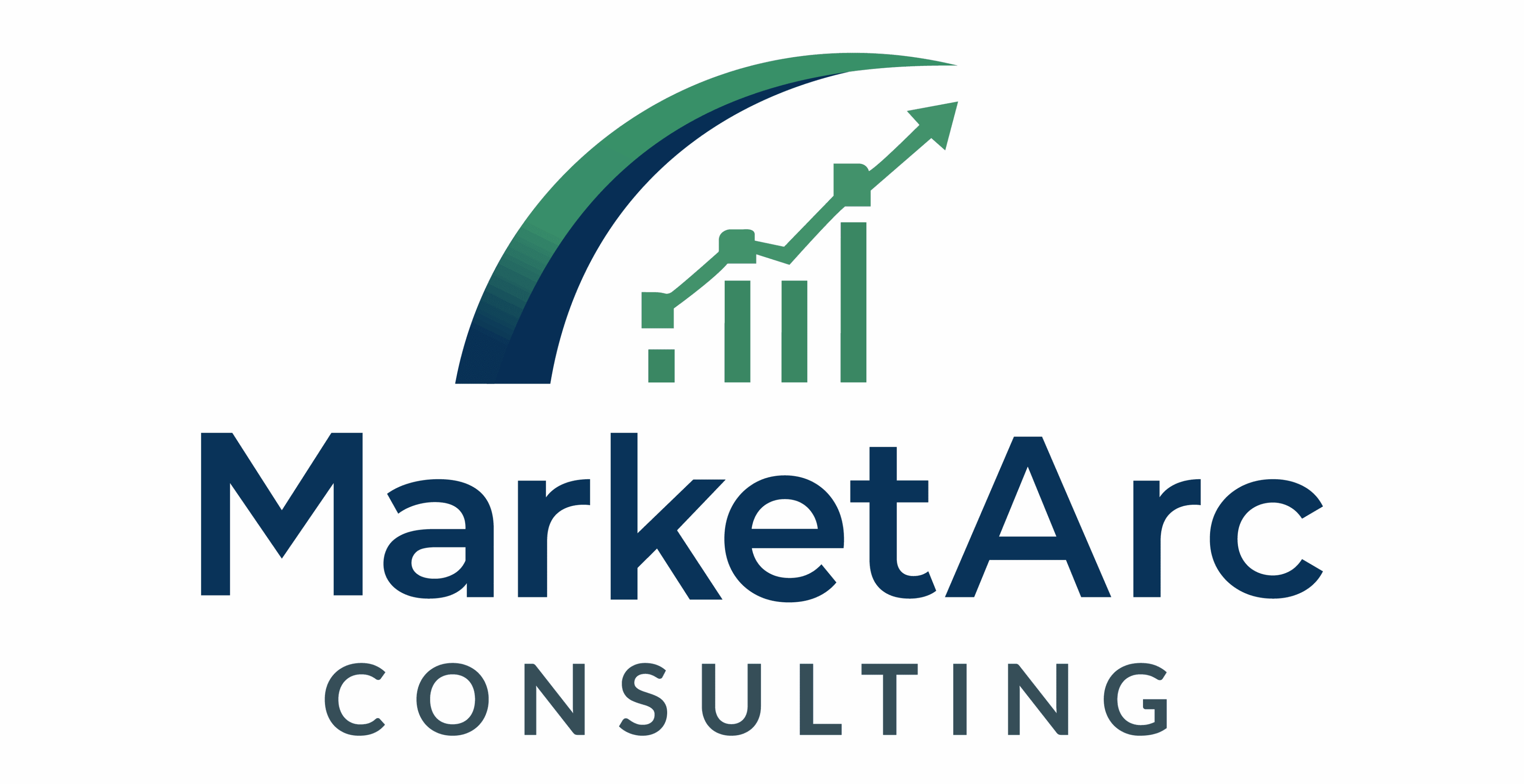 Logo with a rising graph and the text 'arketA' and 'Consulting'.